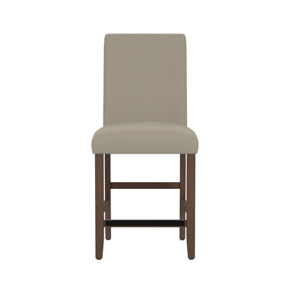 GDFStudio 39.5" H Counter Height Bar Stools Set of 2, Upholstered Kitchen Bar Stools with Back & Footrest, Modern Solid Wood Counter Stools for Kitchen Island Dining Room, Easy Assembly, Walnut Brown