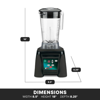 Waring Commercial MX1100XTX 3.5 HP Blender with Electronic Keypad, Pulse Function, 30 SecondCountdown Timer and a 64 oz. BPA Free Container, 120V, 5-15 Phase Plug,Black