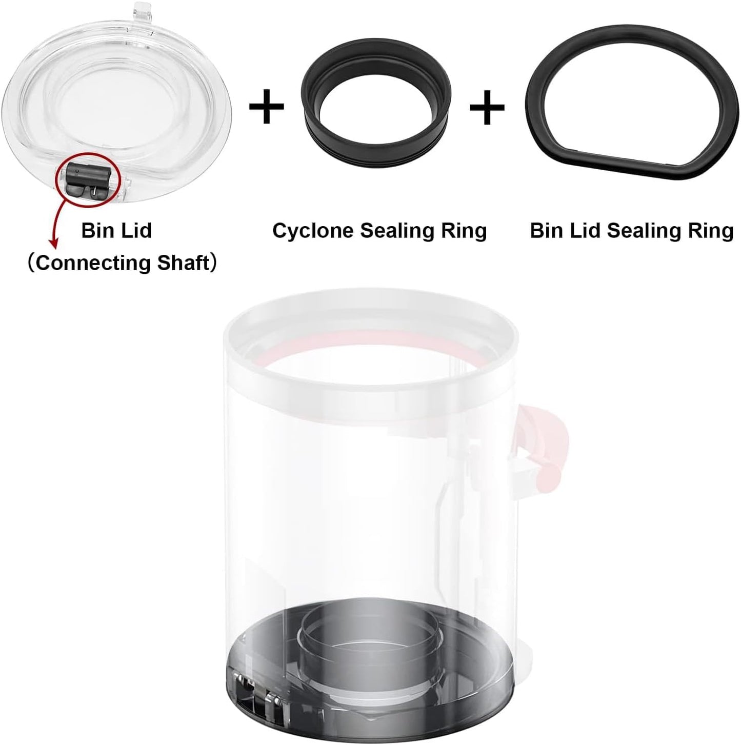 Dust Bin Lid Replacement for Dyson V10 V11 V15, Canister Dirt Cup Lid, Bottom Accessories Cover Parts