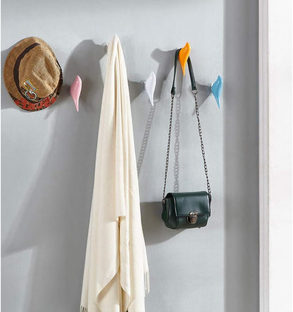 DesignSter Premium Resin Bird Coat Hooks - Set of 5 Decorative Wall Mounted Hangers for Home, Living Room, Bedroom, Shop