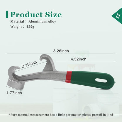 Upgraded 5 Gallon Bucket Opener Tool - Heavy Duty Aluminum Lid Wrench with Non-Slip Grip, Paint Can Opener for Industrial & Home Use
