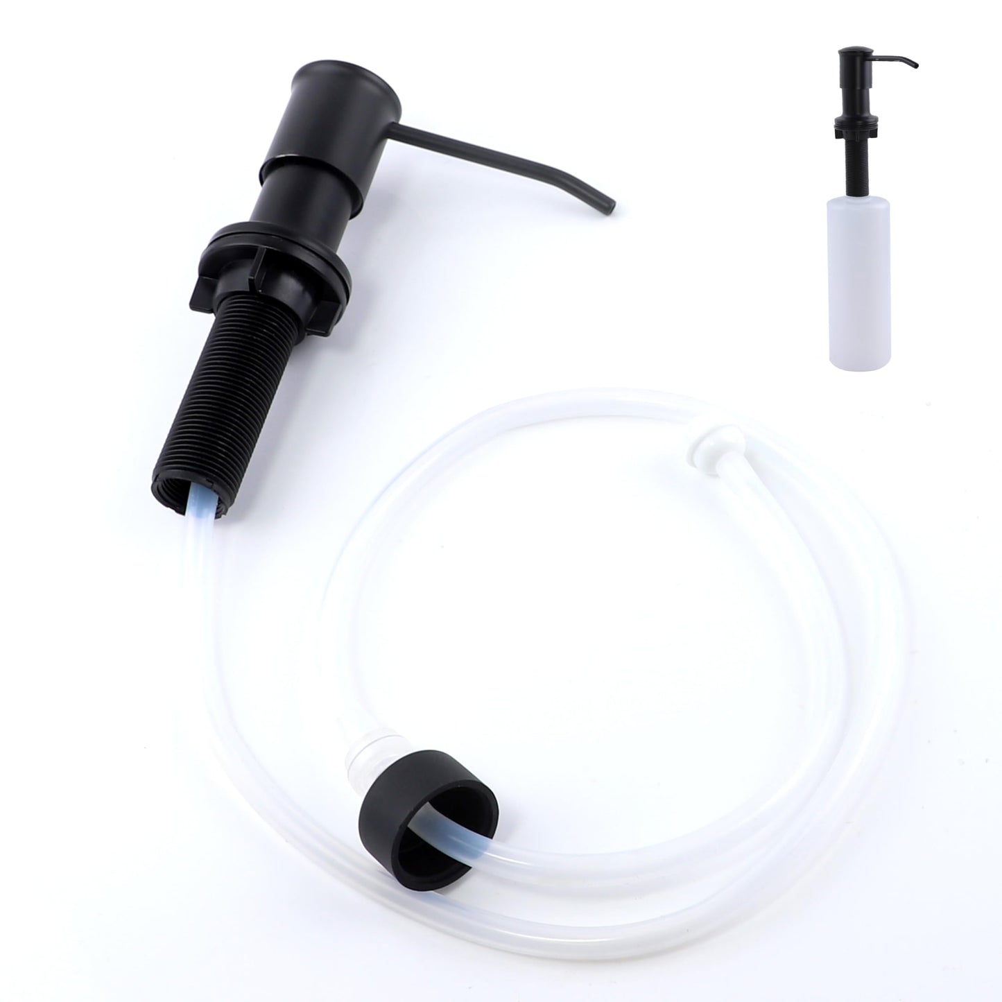 Sink Soap Dispenser Pump Black Built in Kitchen Counter Dish Soap Dispenser with 41" Extension Tube/17 Oz Bottle for Bathroom Under Sink Hand Soap Lotion Pump