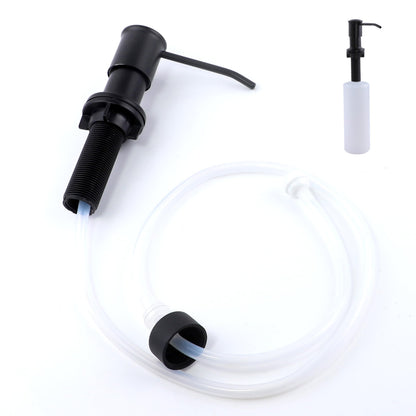 Sink Soap Dispenser Pump Black Built in Kitchen Counter Dish Soap Dispenser with 41" Extension Tube/17 Oz Bottle for Bathroom Under Sink Hand Soap Lotion Pump