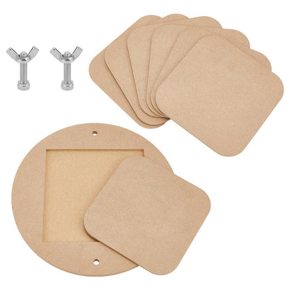 PH PandaHall Pottery Bats System Kit, Inner Bat for Pottery Wheel 12" Round Portable Clay Wedging Board with 6pcs Square Pads Clay Throwing Bats for Artists Studio & Home Pottery Projects