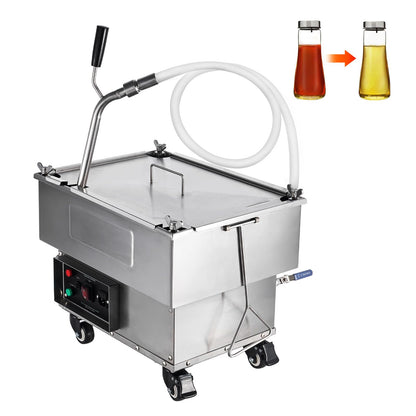 VEVOR Deep Fryer Filter 18 L/44 LBS/5.8 Gal, Frying Oil Filter System Machine 300W, Deep Fryer Oil Filter 10 L/min, Cooking Oil Filter Pump & Oil Hose, Mobile Fryer Filter 110V Kitchen Restaurant