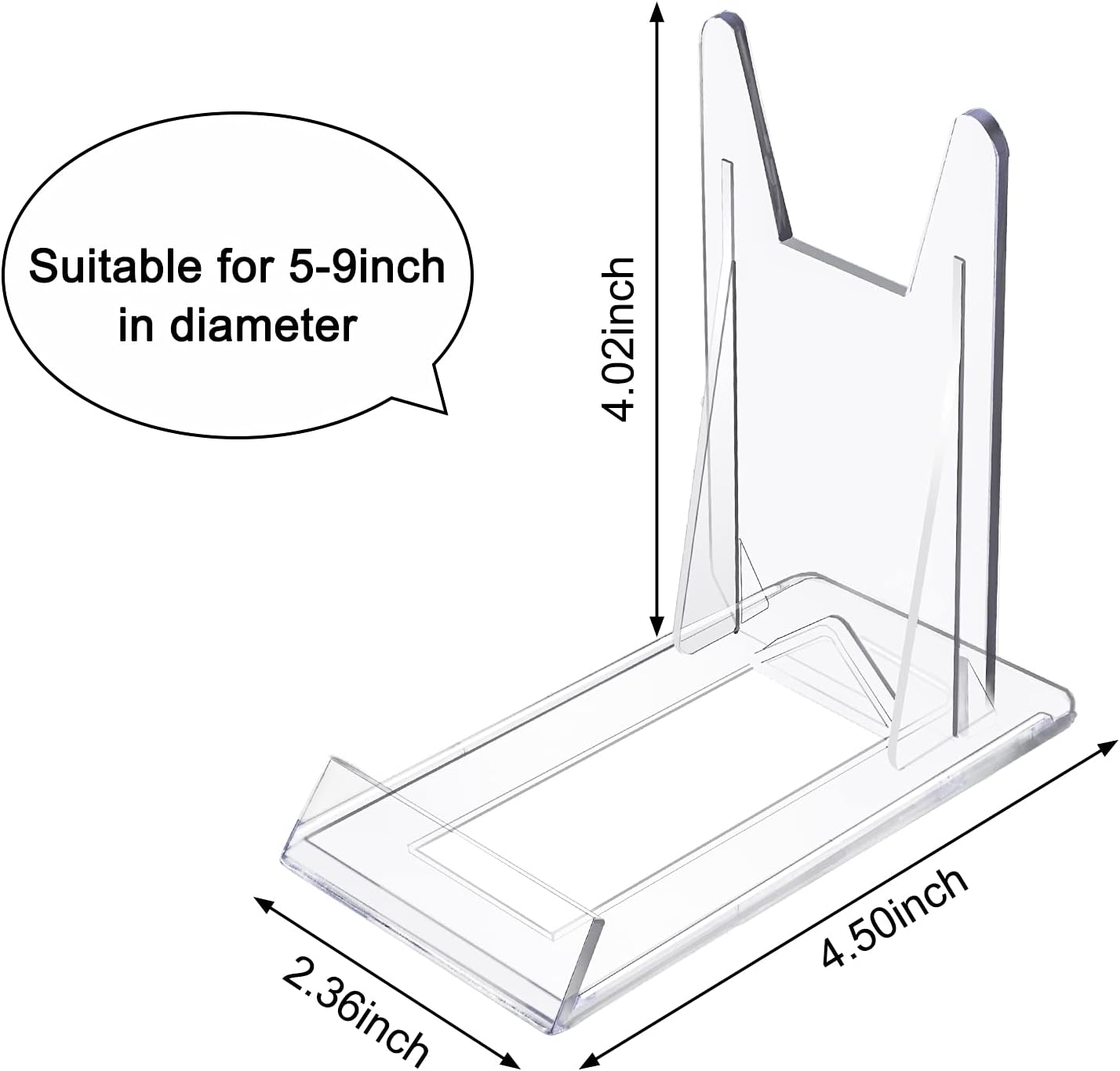 WANDIC Acrylic Plate Stands, 10 Pcs Mini Clear Plastic Display Holders Adjustable Easels for Flat Plates, Photos, Place
