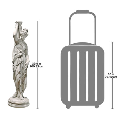 Design Toscano Dione the Divine Greek Water Woman Indoor/Outdoor Garden Statue, Grande, 38 inches tall, Cast Stone Resin, Antique Stone Finish