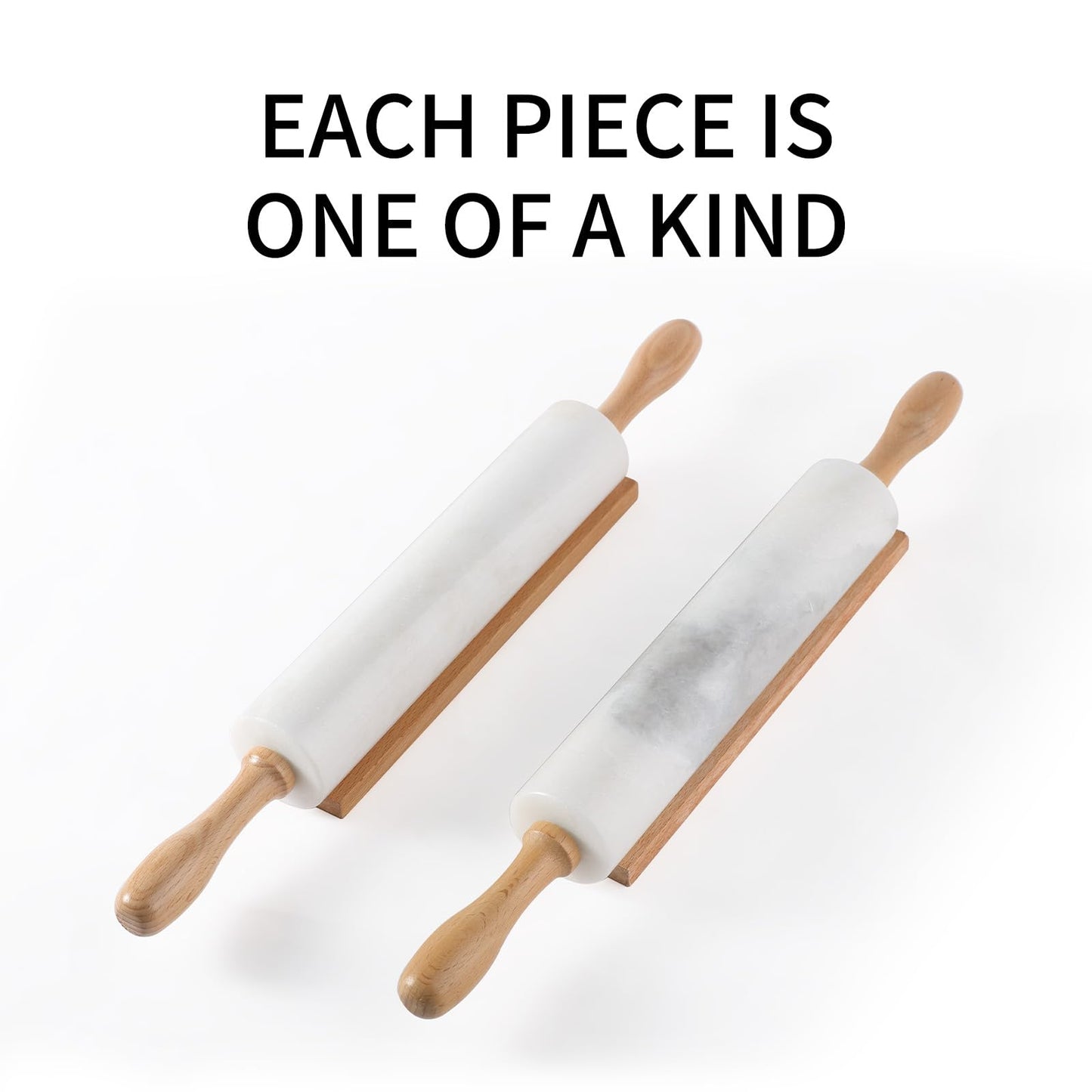 Koville Marble Rolling Pin, Non-Stick African Stone Polished Dough Roller, Pasta, Dumpling, Ravioli, Fondant, Pie Crust, Kitchen Baking Pastry Tools(Namib Fantasy)