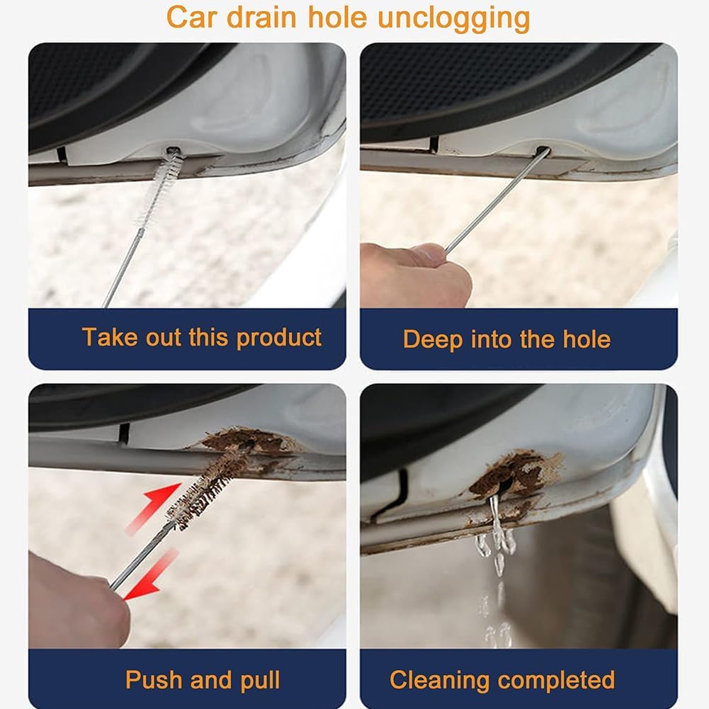 Multifunctional Pipe Cleaners Tool Set: Crevice Brushes, Pipe Tube Brush, Detailing Brush, and Gap Cleaning Brush for