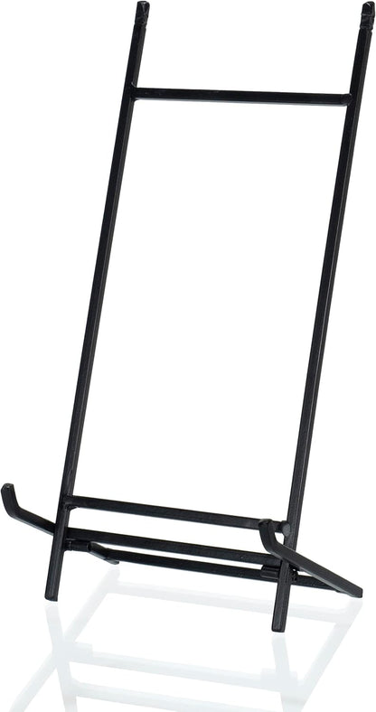 Red Co. 12” Tall Decorative Modern Metal Plate Stand and Art Holder Easel in Black Finish