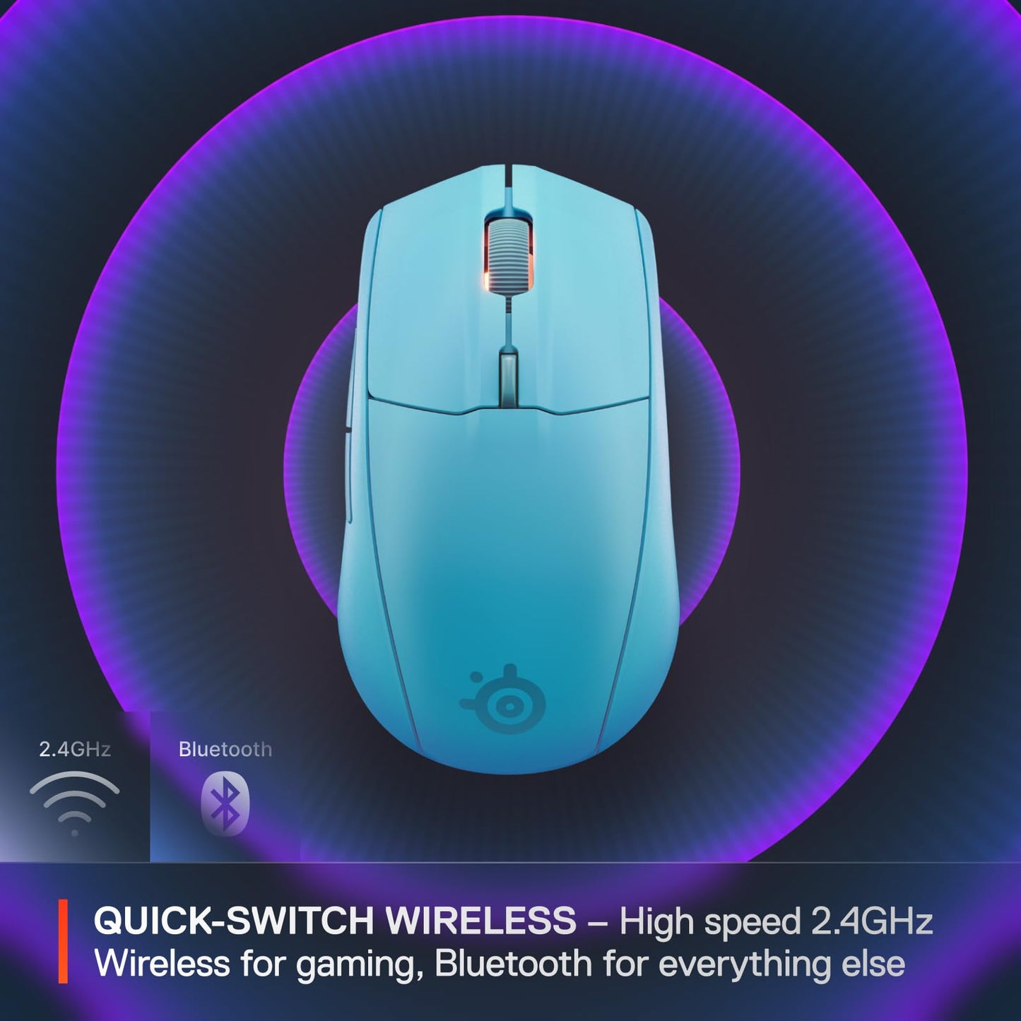 SteelSeries Rival 3 Wireless Gen 2 Gaming Mouse — 2.4GHz and Bluetooth — 18000 DPI TrueMove Air Optical Sensor — 60 Million Click Durability — Light-Weight — 100% PTFE Feet — Black