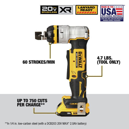 DEWALT 20V MAX XR Wire Cutter Kit, Cuts Carbon Steel and Stainless Steel Wire, Cordless, Battery and Charger Included (DCE158D1)