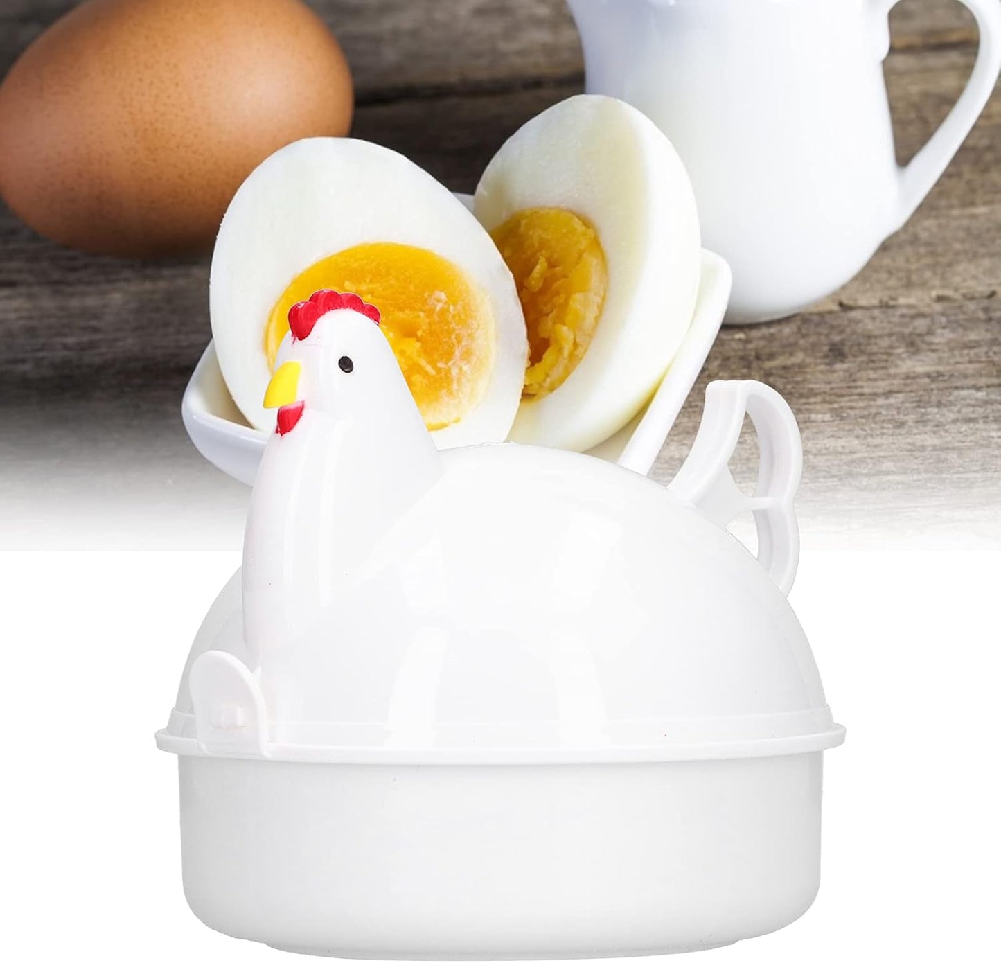 Egg Cooker, Chicken Shaped Microwave Boiler, Heat Resistant, Freely Control Egg Tenderness for Home Kitchen