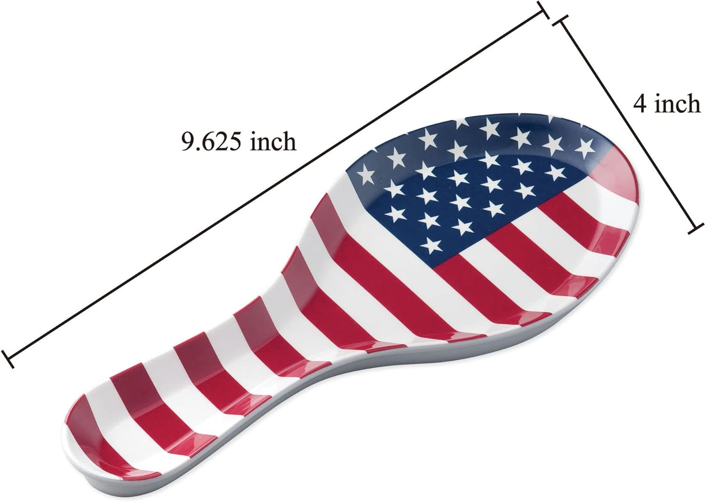 UPware 9.625 Inch Melamine Spoon Rest, Kitchen Utensil Holder for Counter and Dining Table (American Flag)