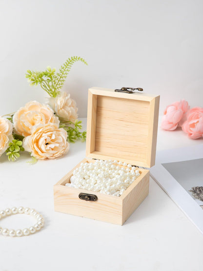 12 Piece Small Wooden Box Unfinished Wooden Treasure Box with Lids for DIY Crafts (3.7X3.7X2 inches)