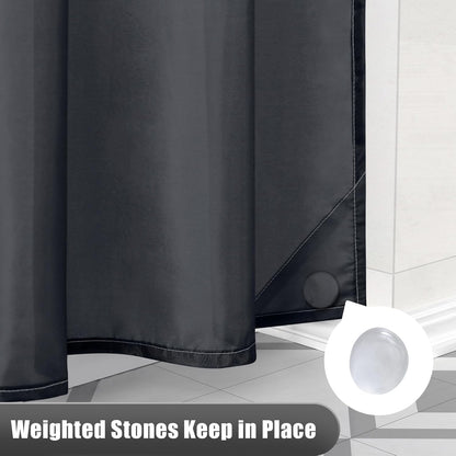 OLANLY Luxury Ombre Shower Curtain Set - Waterproof & Washable, Black and Grey | 72x72 Inches