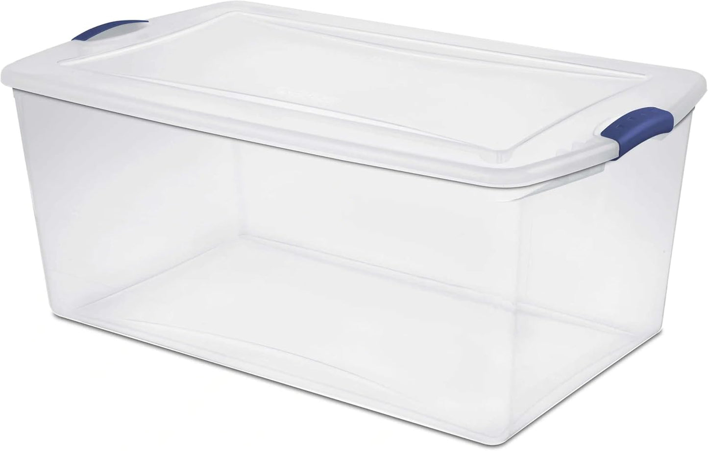 Regine Switzerland 105 QT Transparent Storage Box - Stackable with Blue Lock Mechanism | Ideal for Household & Seasonal Items