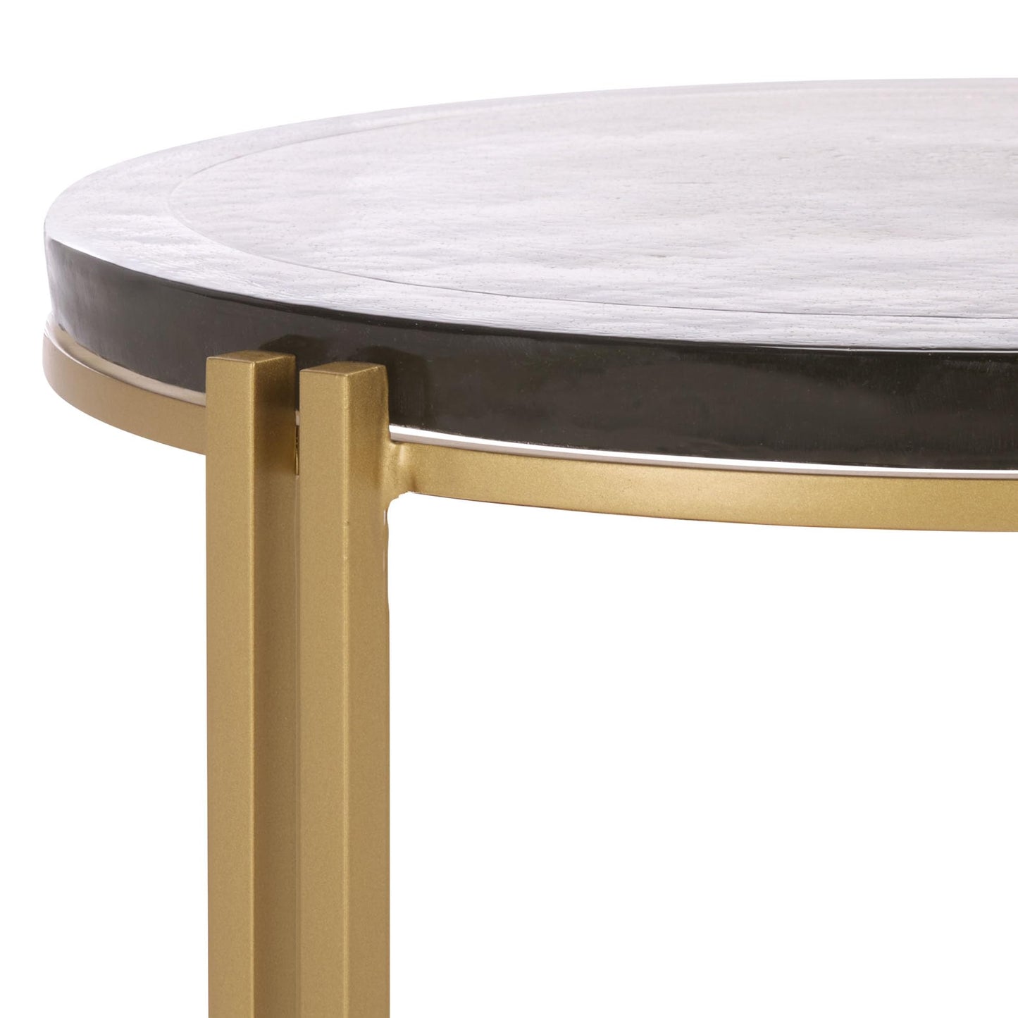 SAFAVIEH Couture Collection - Levitt Cast Glass Top Accent Table, Sculptural Modern Side Table, Brass Finish Base, Fully Assembled (SFV7916A)
