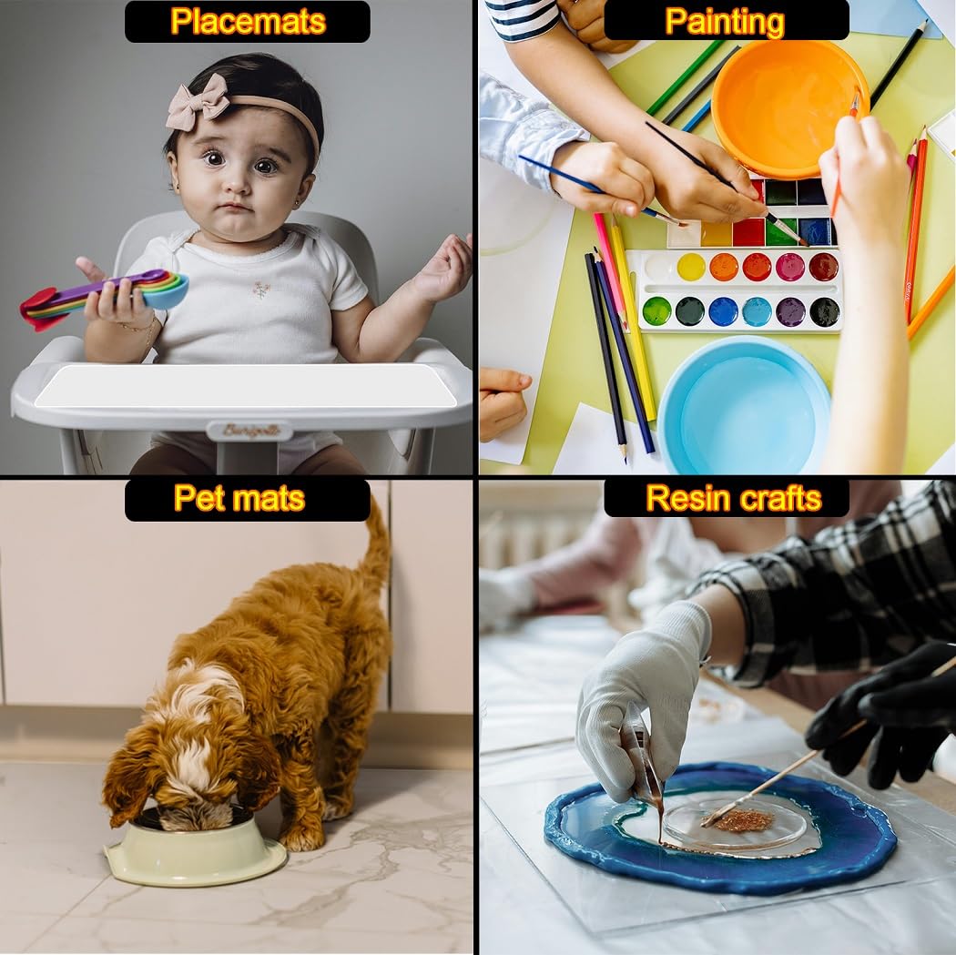 Miidqua Silicone Mat - Non-Stick, Reusable & Heat Resistant Up to 500°F, Fits Resin Crafts, Dishwasher Safe for Baking, Cookies, Pastry (36” x 24”)