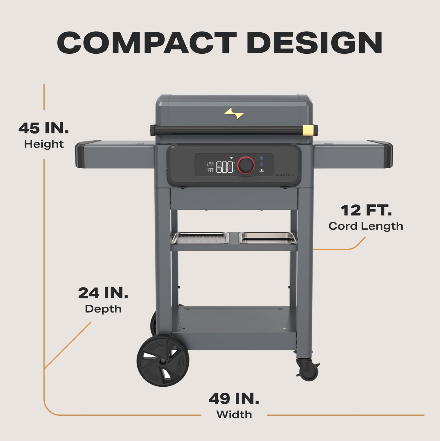Current® Model G Griddle, Smart Electric Outdoor Flat Top BBQ Grill with 200°F to 600°F Range for Searing & Roasting, Digital Precision, Apartment-Friendly & Weather-Resistant, Slate