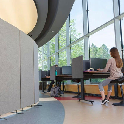 Stand Up Desk Store ReFocus Freestanding Noise Reducing Acoustic Room Wall Divider Office Partition (Cool Grey, 72" x 66", Zippered 3-Pack)