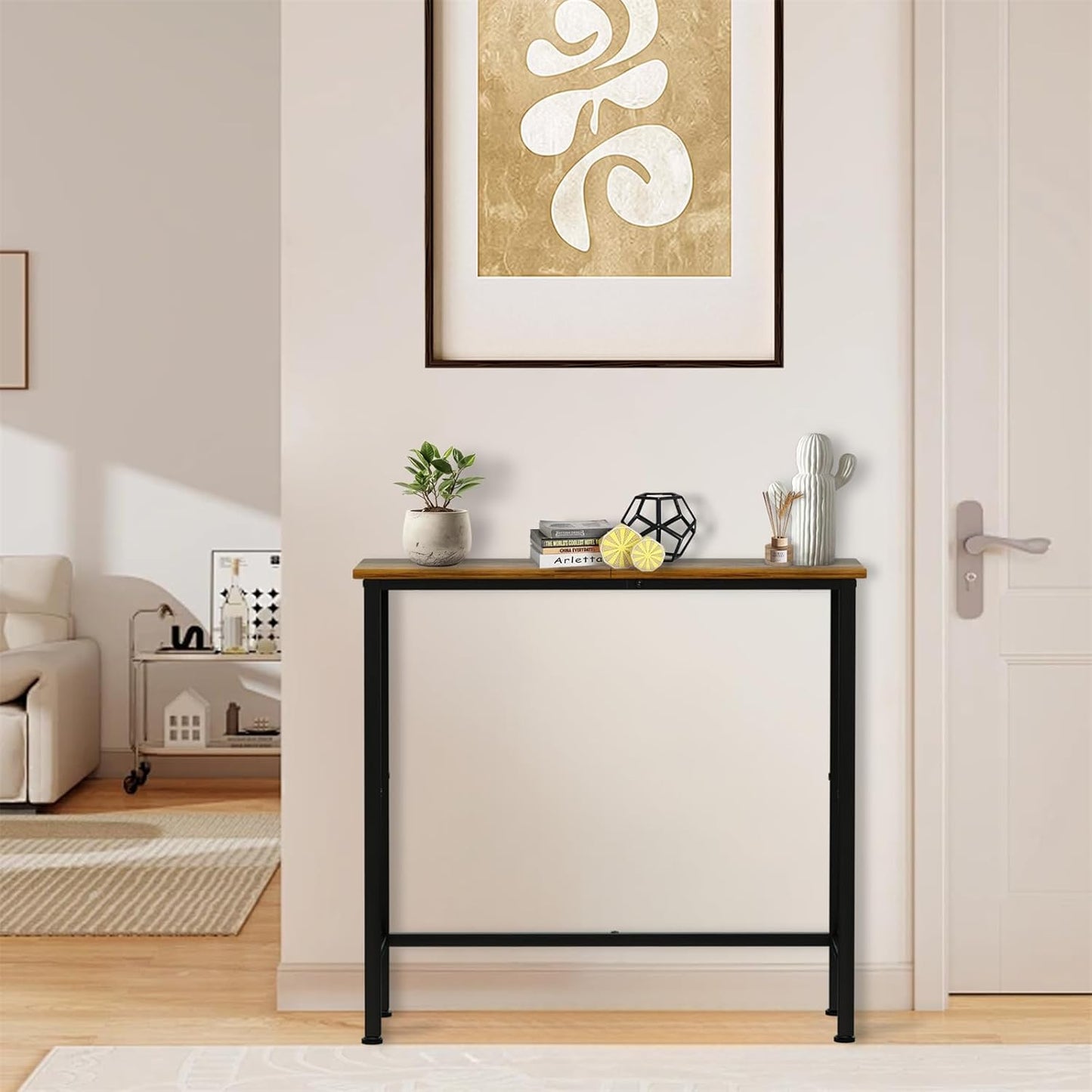 29.5" Narrow Console Table, Small Entryway Table, Thin Hallway Tables, Slim Sofa Side Tables for Hallway, Living Room