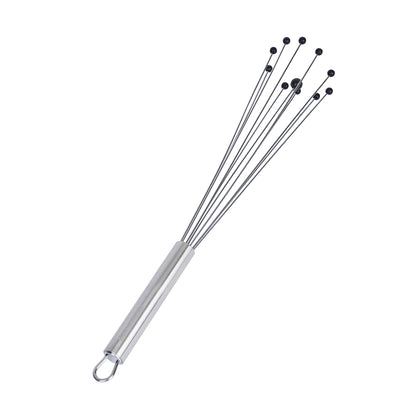 Restaurantware 12.5 in Stainless Steel Ball Whisk with Silicone Tips - German Standard Sauce & Gravy Whisk, Non-Scratch, Dishwasher Safe - Non-Stick Silicone Ball Whisk for Baking