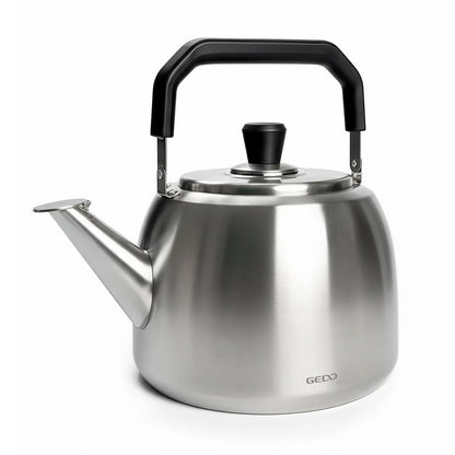 GEDO Stainless Steel Whistling Tea Kettle, 304 Food Grade, Large Capacity, Stovetop Kettle for Gas Stove and Induction Cooktop (4L/4.22QT)