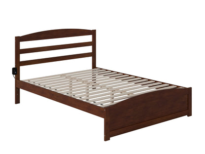 AFI, Warren Queen Platform Bed with Matching Footboard, Walnut