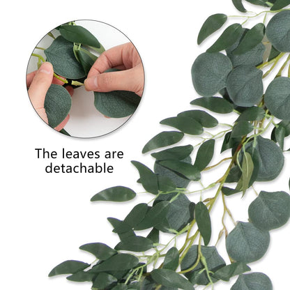 Apeair 3Pcs Fake Eucalyptus Vines, 6.5FT Silk Ivy Garland, Odorless Lush Green Leaves Artificial Hanging Plants, Boho Forest Greenery Decor for Home, Classroom, Wall,Party, Wedding Decoration