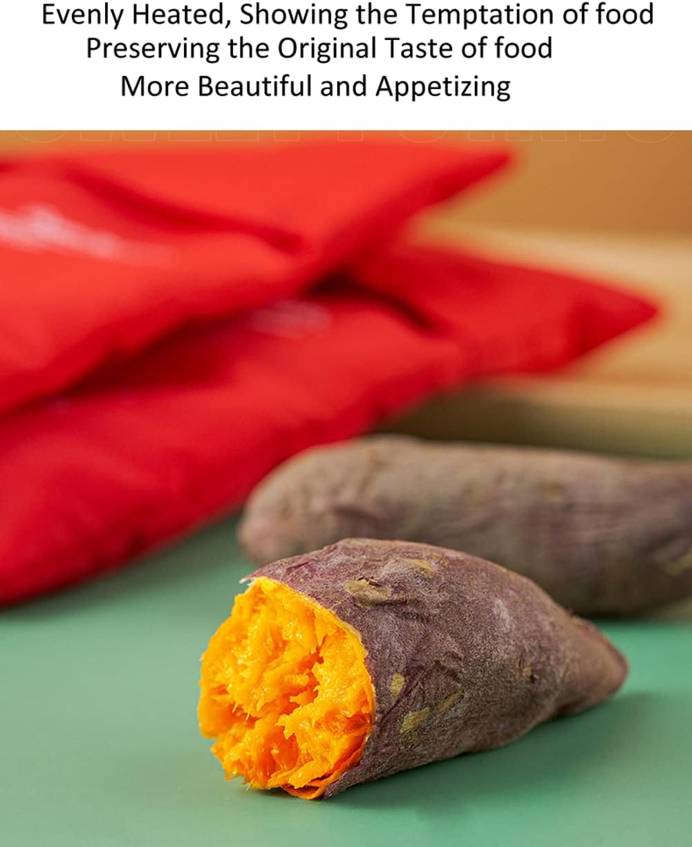 VASANA 4PCS 4 Reusable Express Microwave Potato Bag Saving Time Baking Fabric Pouch Bag for Any Type of Potatoes Bake