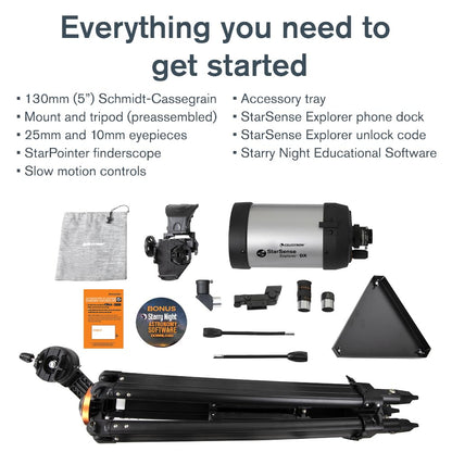 Celestron StarSense Explorer DX 5-inch App-Enabled Telescope – 130mm Schmidt-Cassegrain with Smartphone Dock & StarSense App – iPhone & Android Compatible – Easy-to-Use for Beginners