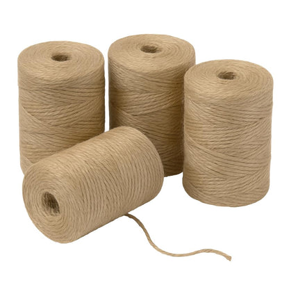 Gardzen 4 Pack Natural Jute Twine String (328 ft Each), 3-Ply Durable Brown Craft Twine for Gardening, Gift Wrapping, Flower Bouquet, Arts & Crafts, Hemp & Burlap String for DIY Projects