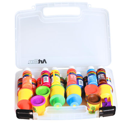 ArtBin 6977AB 12 inch Quick View Deep Base Carrying Case, Portable Art & Craft Organizer with Handle, [1] Plastic Storage Case, Translucent