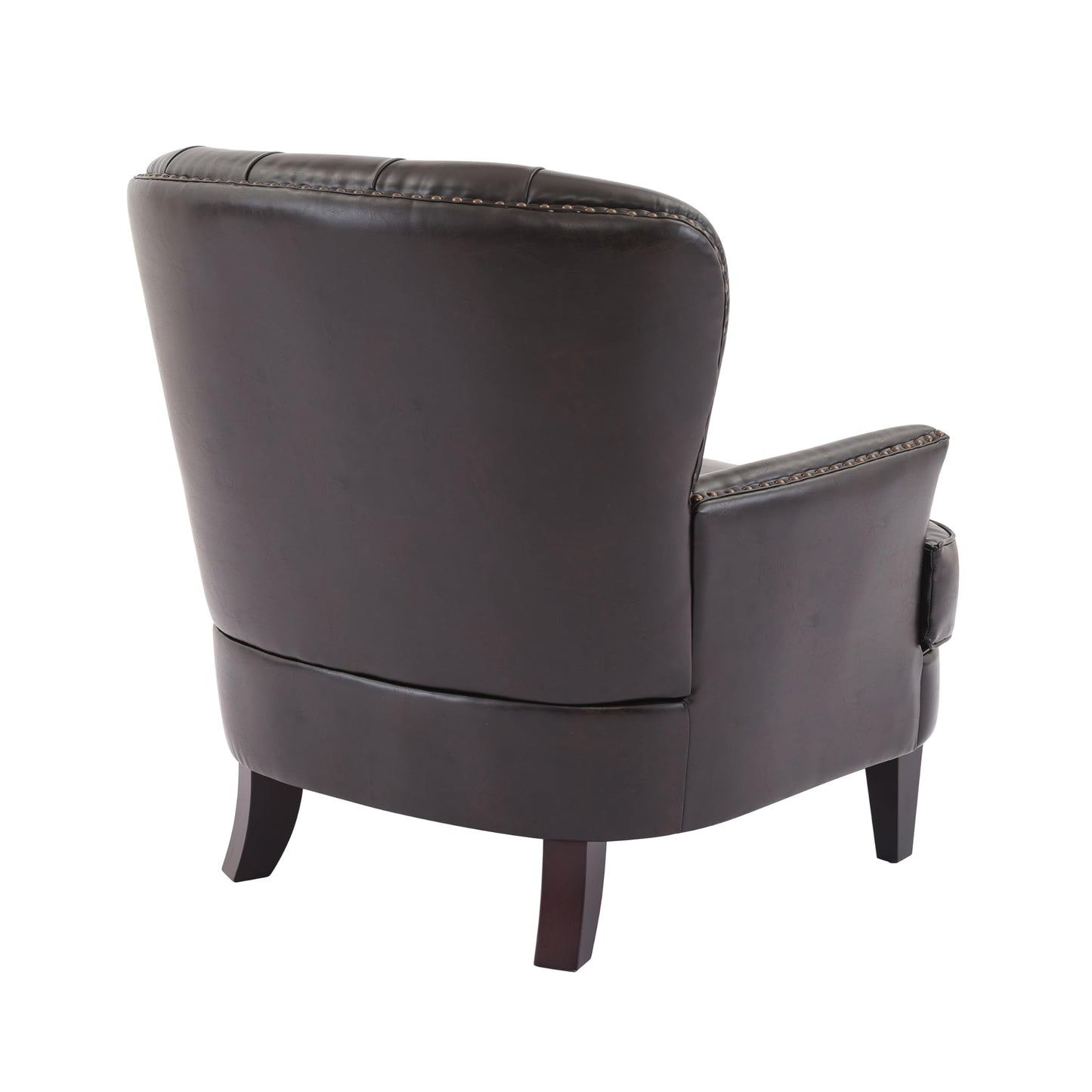Christopher Knight Home Tafton Tufted Leather Club Chair, Brown 35D x 33.5W x 34.5H in