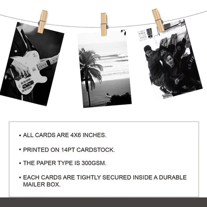 Michgar Black and White Collage kit pictures for wall decor,50 Set 4''x6''Prints Black and White collage kit Room asthetic images for Girls and Teen Boys.