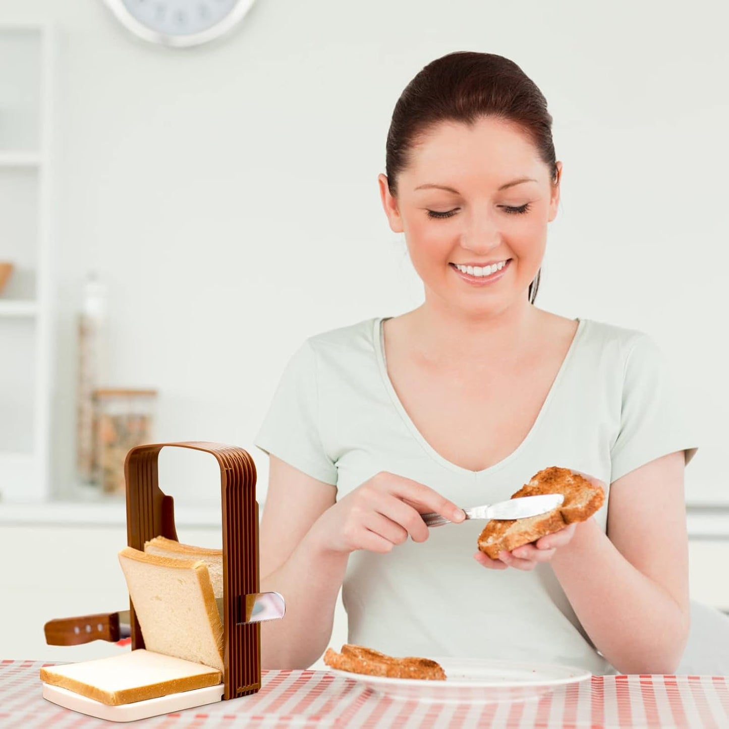 Zerodis Bread Slicer, Foldable Kitchen Tools with 4 Thickness for Homemade Bread
