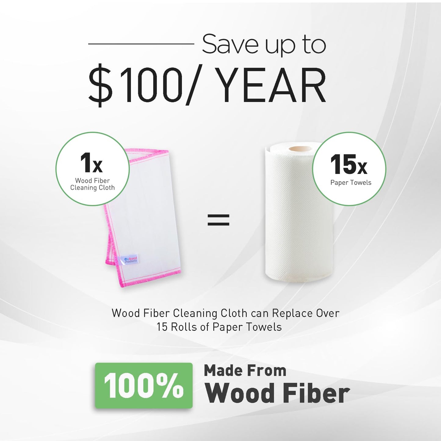 OnBrand Naturally Wood Fiber Cleaning Cloth, Microfiber Cleaning Cloths, 16 Pack Super Absorbing Dish Cloths for Washing Dishes, Reusable General Kitchen Towel