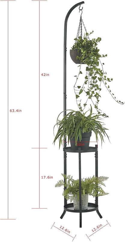 3 Tier Metal Plant Stands, Metal Corner Tall Plant Stands for Multiple Plants, Modern Flower Pot Holder Shelf Display