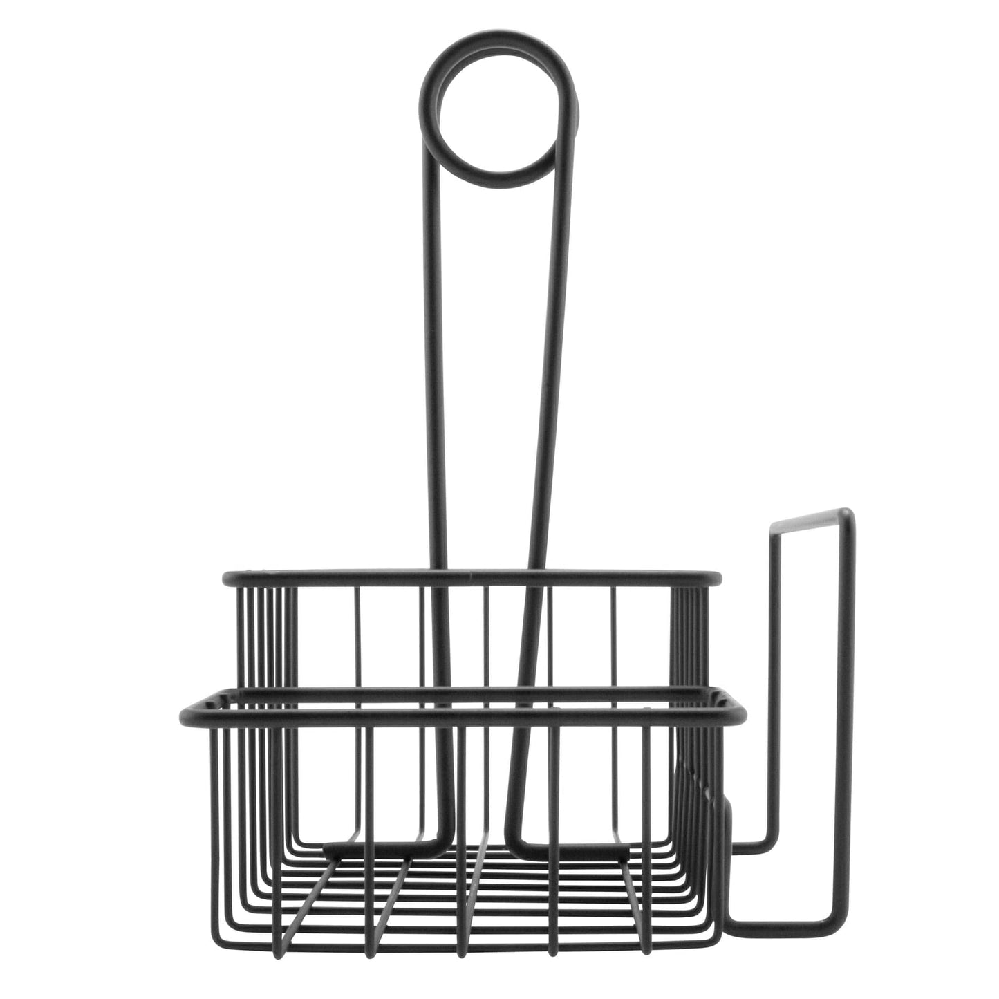 G.E.T. 4-31698 Black Metal Three Compartment Condiment Caddy with Menu Iron Powder Coated Table Caddies Collection