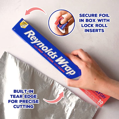 Reynolds Classic Kitchen Foil | Aluminium Foil | Tin Foil for Cooking, BBQ, Roasting | Pack of 3 Rolls, 304mm x 9.14m | Packaging May Vary