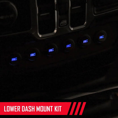Rough Country 6 Gang Lower Dash Switch Panel & Relay System - MLC-6 Light & Accessory Controller for Jeep Wrangler JL/Gladiator JT (2018-2026)