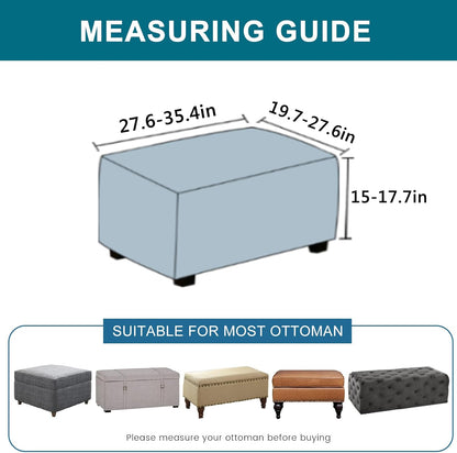 27"-35" 14 KRFOONN Stretch Ottoman Cover Slipcovers Rectangle Fit Length Footrest Stool Covers Printed Ottoman Cover