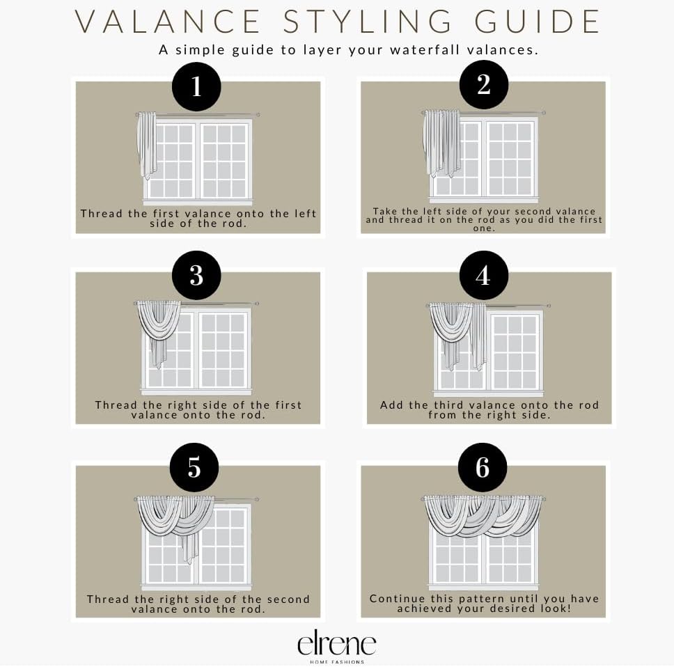 Elrene Home Fashions Mia Jacquard Scroll Blackout Valance - 52" x 19", Gold