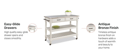 Homestyles General Line Off-White Mobile Kitchen Cart