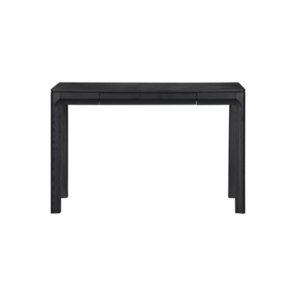NTC Flow Modern Wooden Rectangle Desk Table with Hidden Drawer – Waterproof & Heat Resistant, Burnt Black
