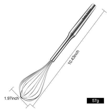 Huakai Stainless Steel Small Whisk for Cooking, 10-Inch Mini Whisk for Cheese, Coffee, Flour, Eggs