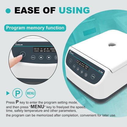 JOANLAB Digital Lab Centrifuge Machine 2ml/5ml/10ml/15ml/50ml x 6,Low Speed 500-4000rpm,2146xg RCF Lab Benchtop Centrifuges w/Time