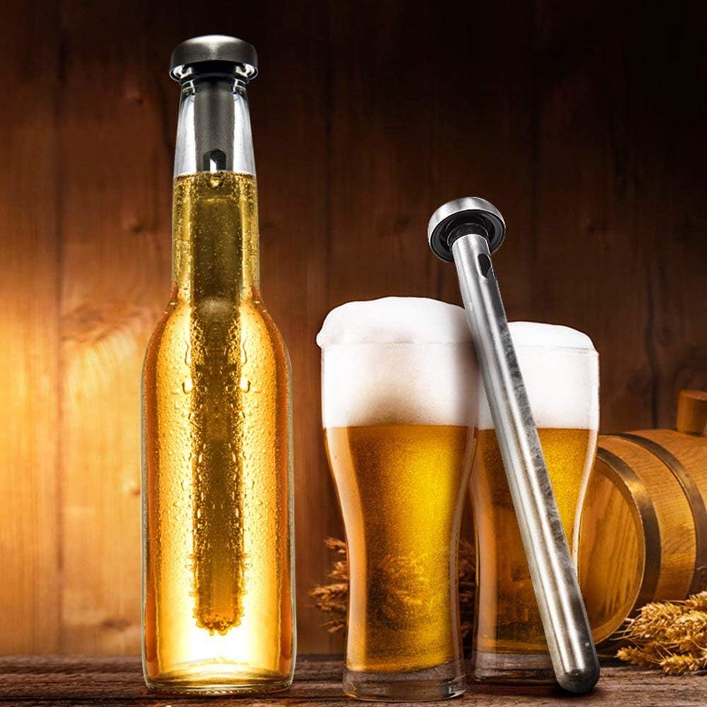 DERNORD Beer Chiller Stick - 2 Pack Stainless Steel Drink Chiller Sticks for Bottled Drinks and Wine