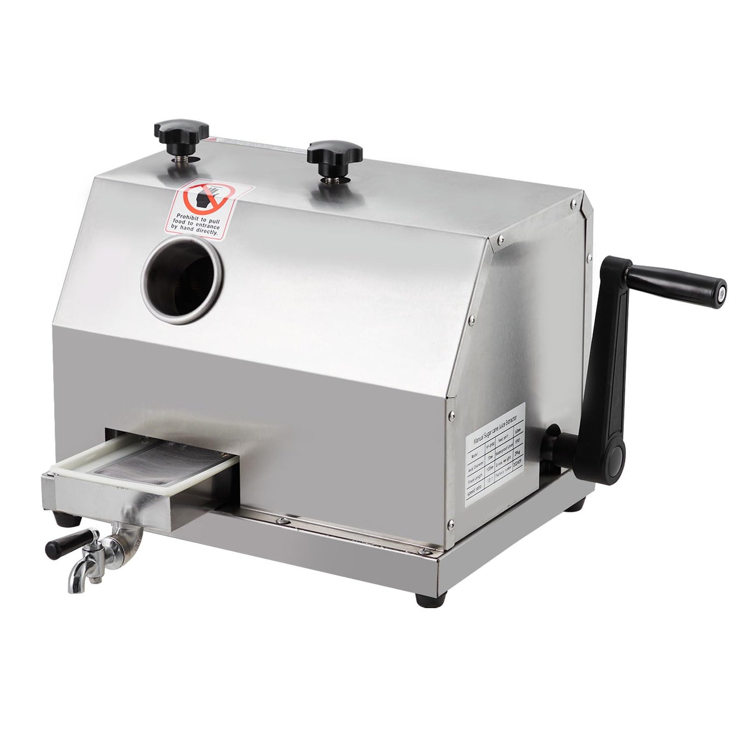 Commercial Grade Manual Sugar Cane Juicer with Stainless Steel 3-Rollers,2.4" Large Inlet, 110 LBS/Hour High Output Sugarcane Press Machine for Juice Bars, Restaurants & Home Use, Durable